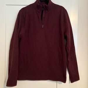 J. Crew Men's Maroon Quarter Zip Sweater